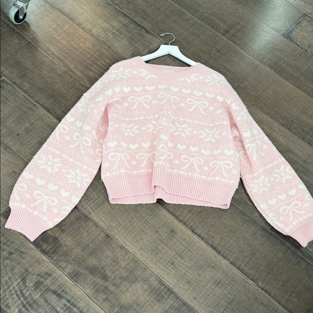 NWOT Pink Rose Pastel Pink Patterned Sweatshirt Size xl - Picture 7 of 12
